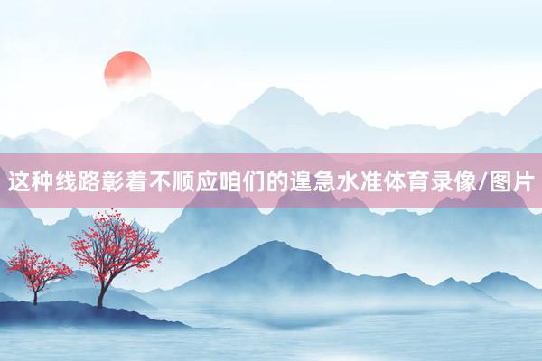 这种线路彰着不顺应咱们的遑急水准体育录像/图片