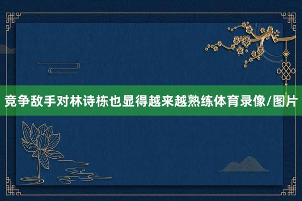 竞争敌手对林诗栋也显得越来越熟练体育录像/图片