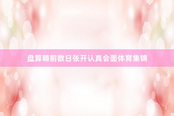 盘算畴前数日张开认真会面体育集锦