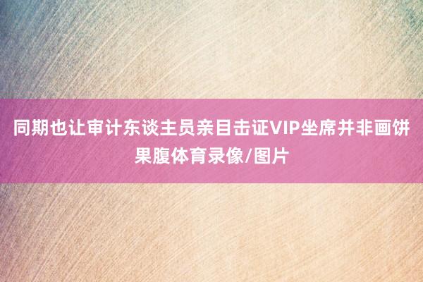 同期也让审计东谈主员亲目击证VIP坐席并非画饼果腹体育录像/图片