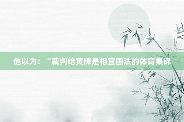 他以为：“裁判给黄牌是相宜国法的体育集锦