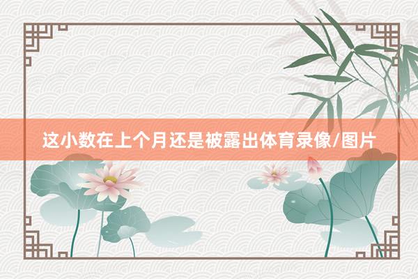 这小数在上个月还是被露出体育录像/图片