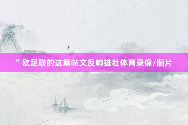 ”欧足联的这篇帖文反响雄壮体育录像/图片