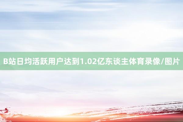 B站日均活跃用户达到1.02亿东谈主体育录像/图片