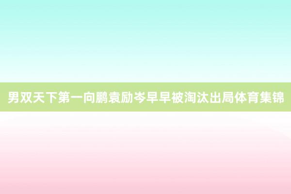 男双天下第一向鹏袁励岑早早被淘汰出局体育集锦