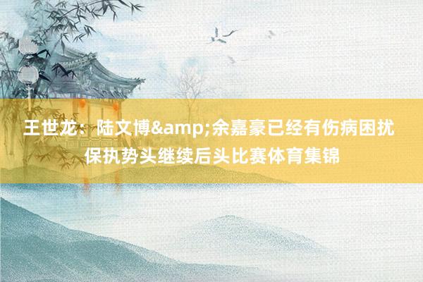 王世龙：陆文博&余嘉豪已经有伤病困扰 保执势头继续后头比赛体育集锦