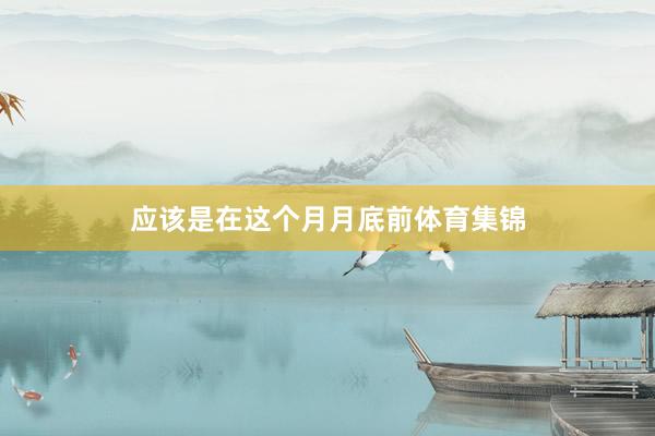 应该是在这个月月底前体育集锦