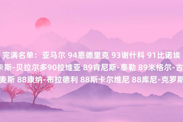 完满名单：亚马尔 94恩德里克 93谢什科 91比诺埃-吉滕斯 91约罗 91卢卡斯-贝拉尔多90拉维亚 89肯尼斯-泰勒 89米格尔-古铁雷斯 89若昂-戈麦斯 88康纳-布拉德利 88斯卡尔维尼 88库尼-克罗斯 88马利克-佳夫 87比西 87胡戈-拉松 87别传团队：克鲁伊夫 96博比-查尔顿 94雅辛 93布特拉格诺 92谢林 91博比-穆尔 91哈维-阿隆索 90拉尔森 89体育集锦