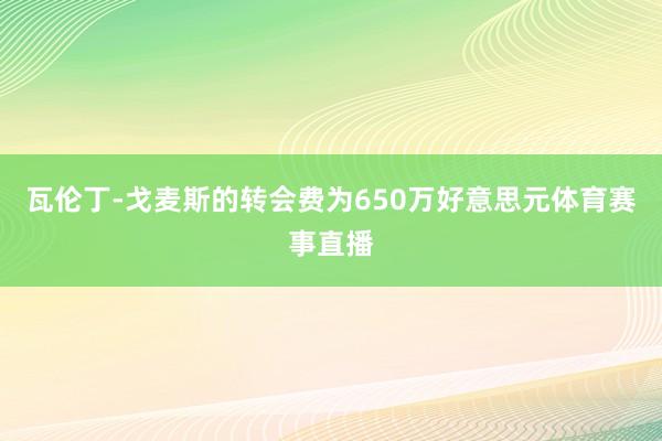 瓦伦丁-戈麦斯的转会费为650万好意思元体育赛事直播