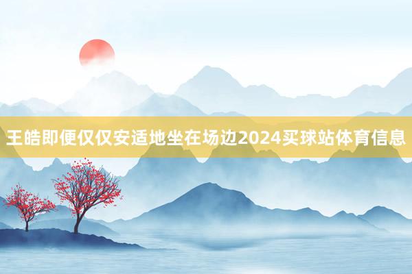 王皓即便仅仅安适地坐在场边2024买球站体育信息