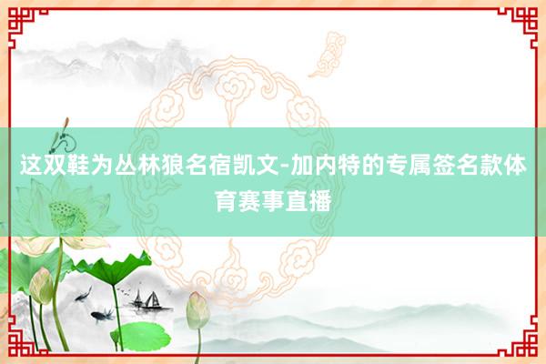 这双鞋为丛林狼名宿凯文-加内特的专属签名款体育赛事直播