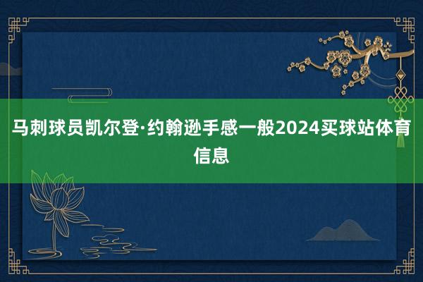 马刺球员凯尔登·约翰逊手感一般2024买球站体育信息